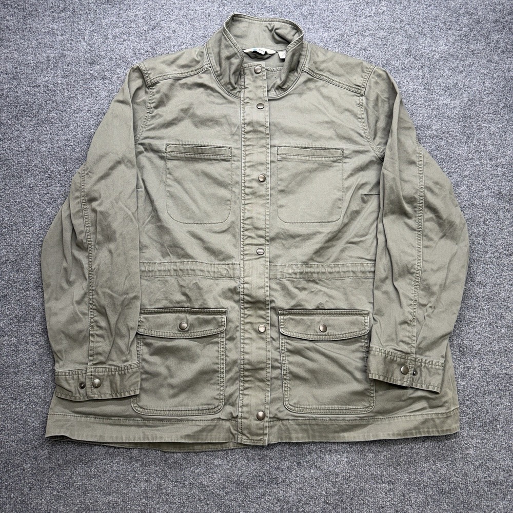 LL Bean Military Style‎ Jacket Size Women's 3x Olive Green Chore